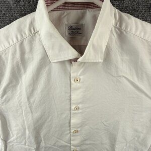 Stenstroms Twofold Super Fitted Body 16.5 Cotton White Solid Button Up Mens